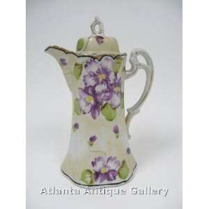  Nippon Hand Painted Violet Chocolate Pot: Home & Kitchen