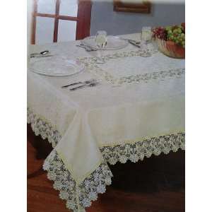   Luxurious Embroidered Tablecloth. 55x84 Oblong.