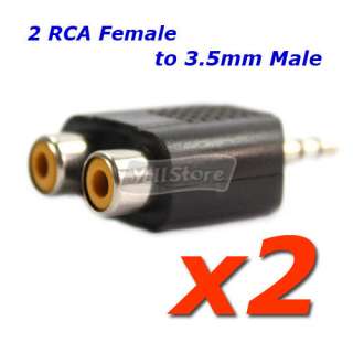 5mm Stereo Male Audio Jack to 2 RCA female Adaptor