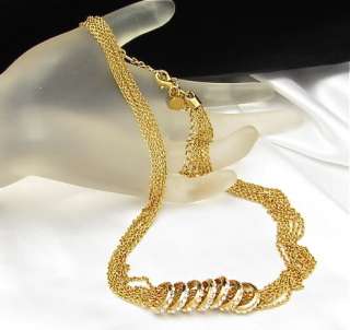 JOAN RIVERS Necklace Rhinestone 7 Ring Multi Chain Wedding Party 