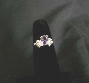925 Silver~Light Violet CZ Ribbon Womens Ring~Sz 5.5 7  