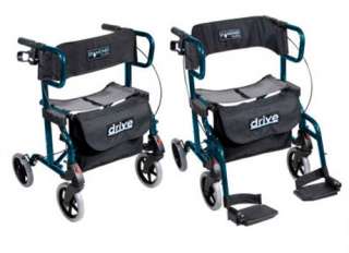 Drive Diamond Deluxe Rollator Transport Chair Walker 300lb NEW