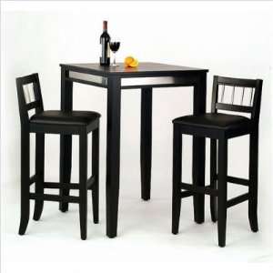   Bundle 25 Manhattan Pub Table and Stools Set in Black: Home & Kitchen