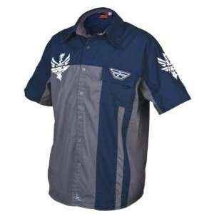 Fly Racing Pit Shirt , Size Segment: Adult, Color: Navy/Gray, Size: XL 