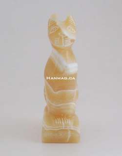 Egyptian Alabaster Semi Precious Stone Cat Bastet #1162  