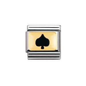   GOOD LUCK in stainless steel , enamel and 18k gold (Ace of spades