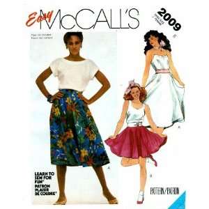 McCalls 2009 Sewing Pattern Misses Circular Skirt & Applique Size 8