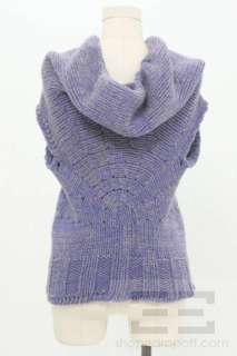 Dries Van Noten Purple & Mauve Marled Hooded Cap Sleeve Sweater Size 