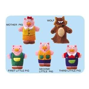    The Three Little Pigs 3 D Felt Finger Puppet Set Toys & Games