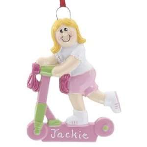  Personalized Scooter Girl Christmas Ornament