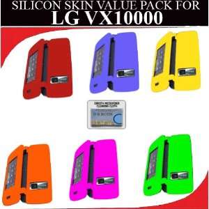 Silicone Skin 6 pc. Value Pack for your LG Voyager VX10000 (Red, Oange 