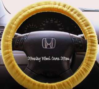 Car Steering Wheel Cover Soft Yellow Gold Print NEW  