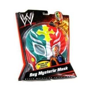 WWE Wrestling Rey Mysterio Mask   Green, Red, with Yellow Cross 