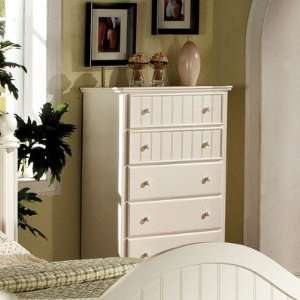  Emma Five Drawer Chest in White