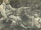 Indian Chief Crazy Bull on horse with bow antique photo  