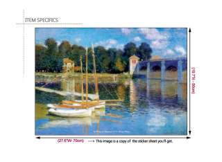    Sailboats on the Seine Adhesive Removable Wall Decor Accent Sticker