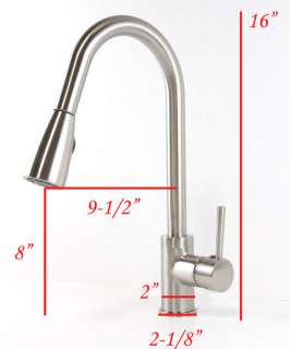 Solid Brass Kitchen Faucet with Brushed Nickel Finish  