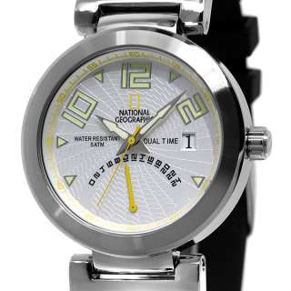 National Geographic Gents Sierra I Dual Time Stainless Steel & Rubber 