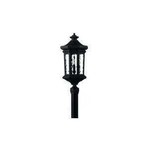   Smart 1 Light Outdoor Post Lamp in Museum Black with Clear Water glass
