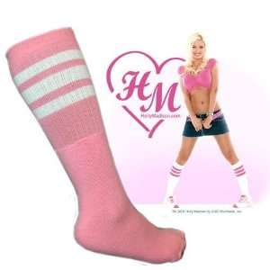  Holly Madison Skater Socks Pink w/ White Stripes 