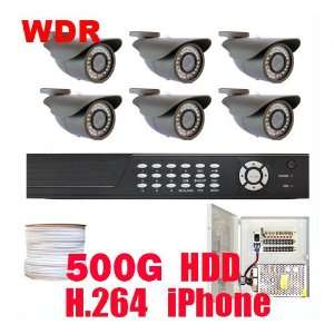 Channel H.264 (500G Hard Drive) DVR Security Camera CCTV Surveillance 
