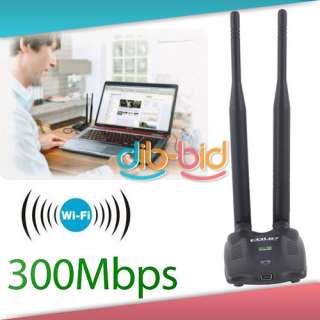 300Mbps USB Wifi Wireless LAN 802.11n/g/b Adapter Network Card with 2 