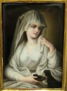 PORTRAIT OF A LADY OIL ON PORCELAIN PLAQUE LATE 19TH EARLY 20TH 