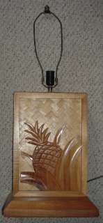 vintage hawaiian koa wood pineapple lamp hawaii  