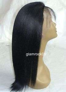 Lace Front 100% Indian Remy Wig Coarse Yaki 18  