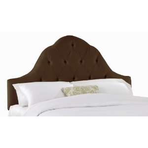   Shantung Chocolate High Arc Tufted Upholstered Fabric Headboard
