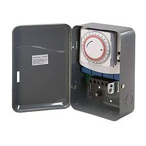   DPST 40 AMP Hardwire Indoor Heavy Duty Mechanical Timer Switch, Gray