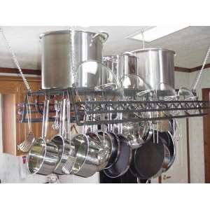  Hanging pot & lid Rack w Western Lid Holder Rail 