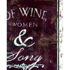 Rodney White 16W by 20H  Of Wine, Women & Song CANVAS Edge #1 3/4 